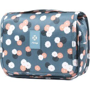Hanging Travel Toiletry Bag Cosmetic Make up Organizer for Women Waterproof Blue
